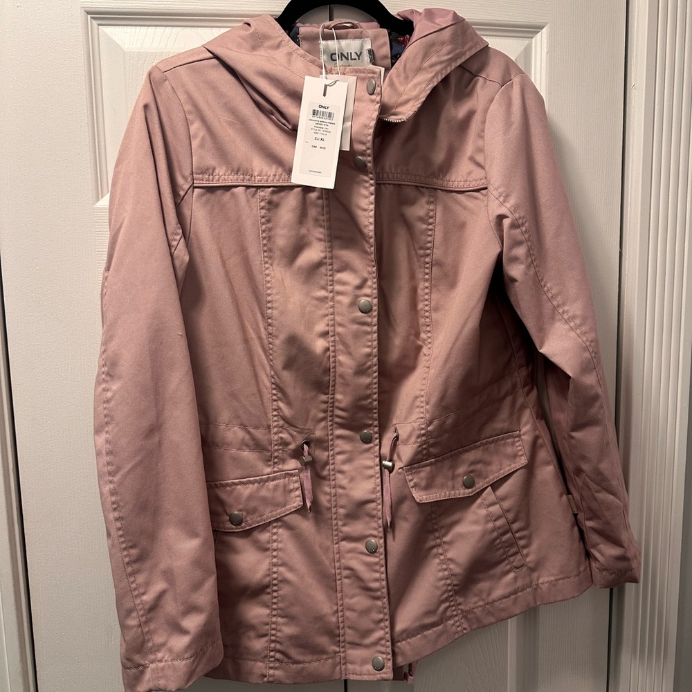 ONLY Women's Pink Hooded Utility Jacket - Picture 1 of 3